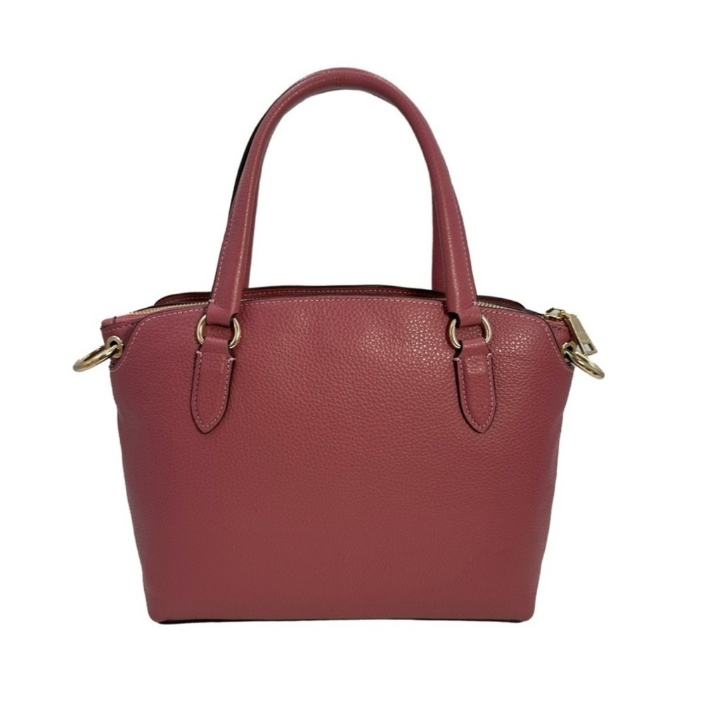 Coach Remi Satchel Pink Pebbled Leather Zipper Closure Shoulder Bag - Picture 4 of 13